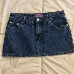 Edikted Dark Blue Denim Mini Skirt